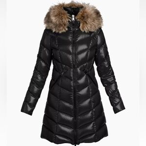 Moncler Fulmarus Lacque Fur-Trim Quilted Down Coat